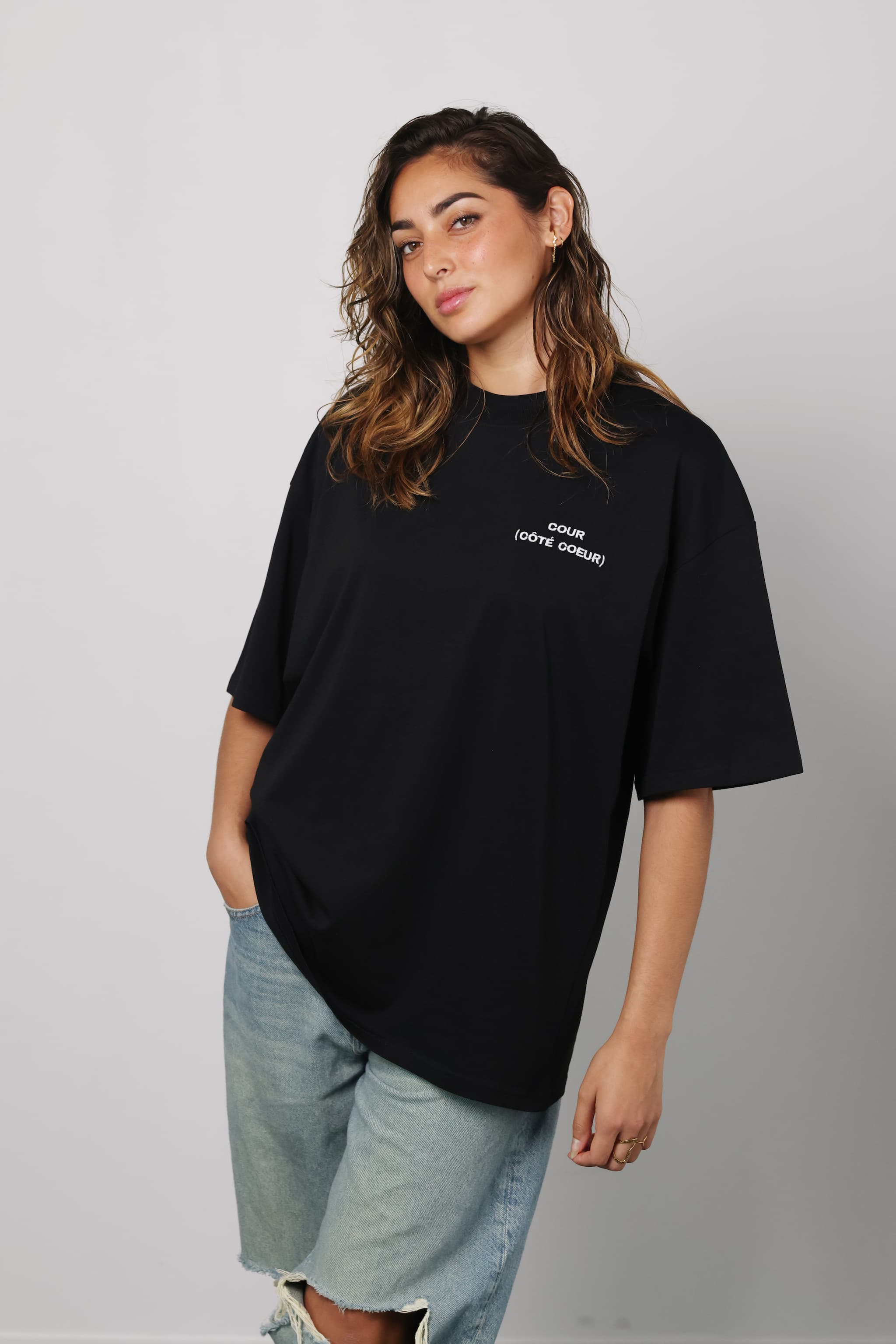 T-shirt COUR (CÔTÉ COEUR) - Noir