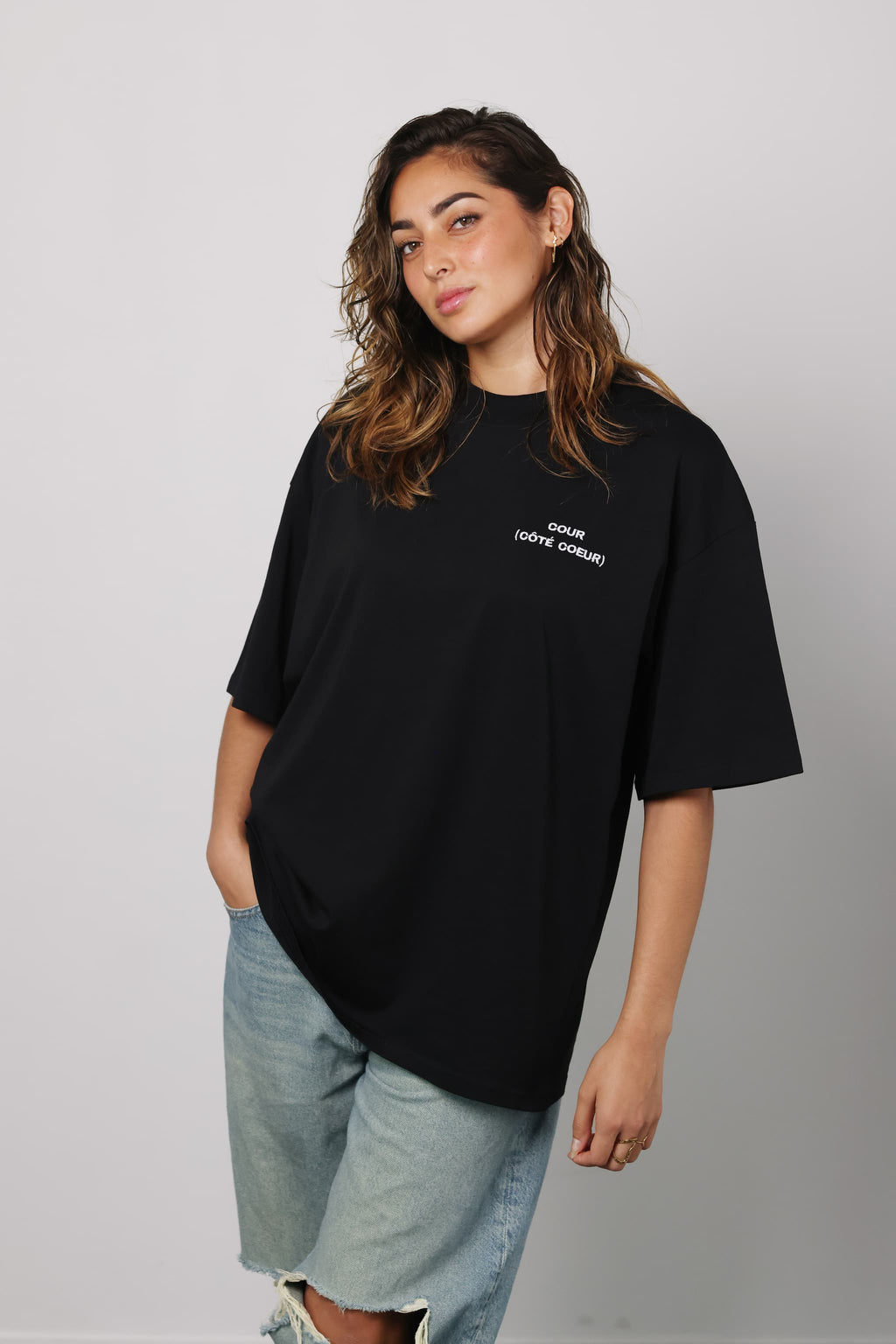 T-shirt COUR (CÔTÉ COEUR) - Noir